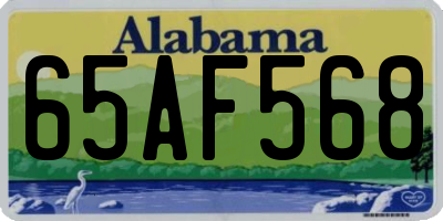 AL license plate 65AF568