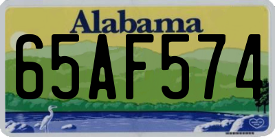 AL license plate 65AF574