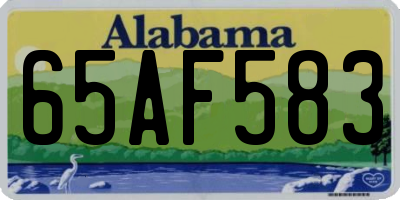 AL license plate 65AF583