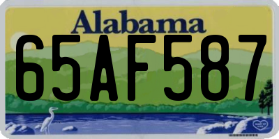 AL license plate 65AF587