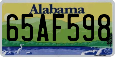 AL license plate 65AF598