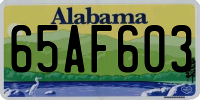 AL license plate 65AF603