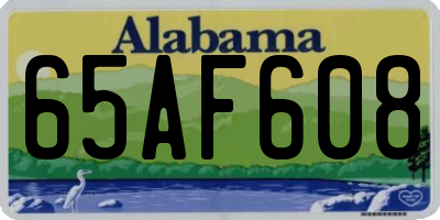 AL license plate 65AF608