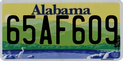 AL license plate 65AF609