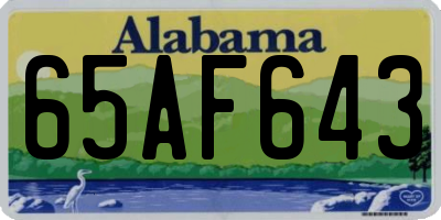AL license plate 65AF643
