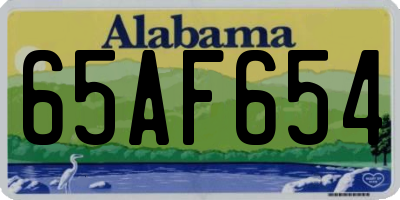 AL license plate 65AF654