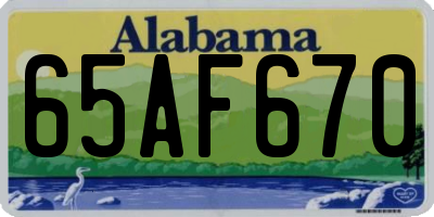 AL license plate 65AF670
