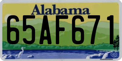 AL license plate 65AF671