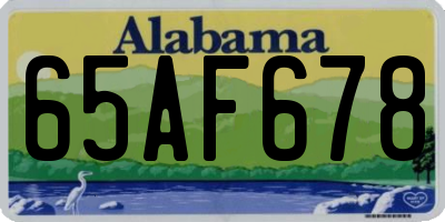 AL license plate 65AF678