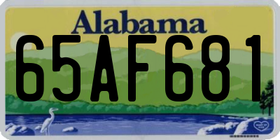 AL license plate 65AF681