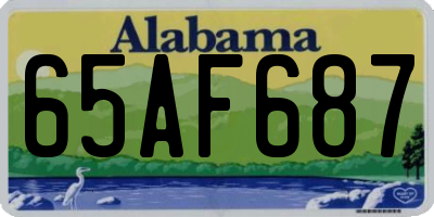 AL license plate 65AF687