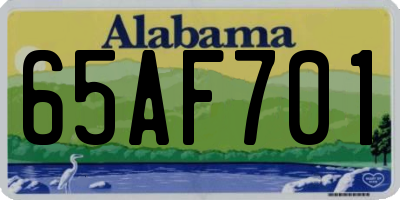 AL license plate 65AF701
