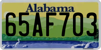 AL license plate 65AF703