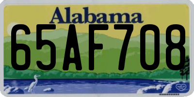 AL license plate 65AF708