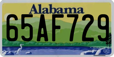 AL license plate 65AF729