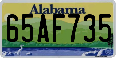 AL license plate 65AF735