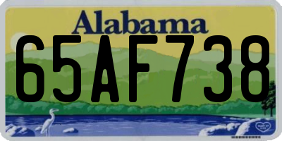 AL license plate 65AF738