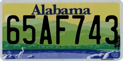 AL license plate 65AF743