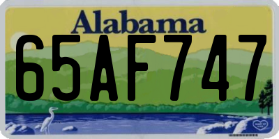 AL license plate 65AF747