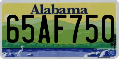 AL license plate 65AF750