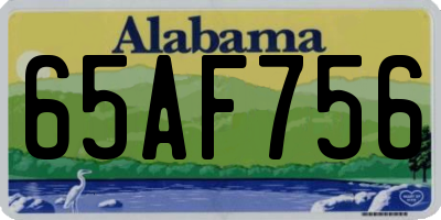 AL license plate 65AF756