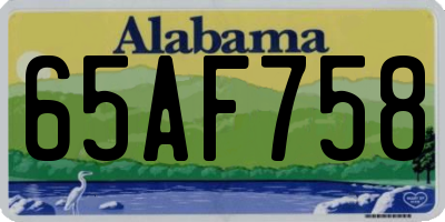 AL license plate 65AF758