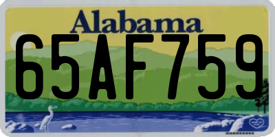 AL license plate 65AF759