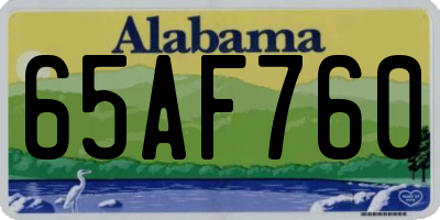 AL license plate 65AF760