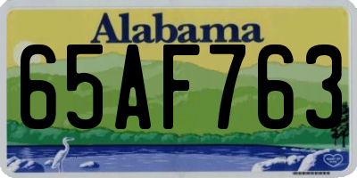 AL license plate 65AF763