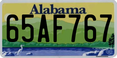 AL license plate 65AF767
