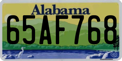 AL license plate 65AF768
