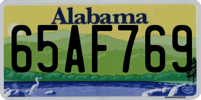 AL license plate 65AF769
