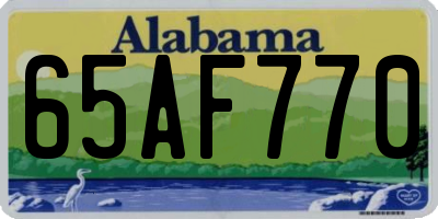 AL license plate 65AF770