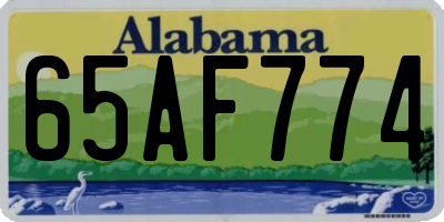 AL license plate 65AF774