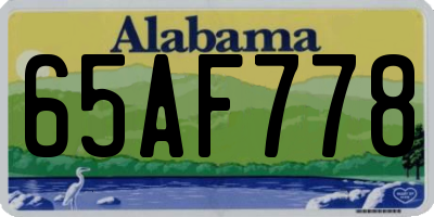 AL license plate 65AF778