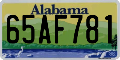 AL license plate 65AF781