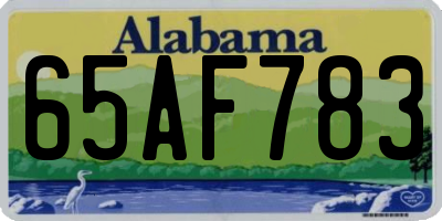 AL license plate 65AF783