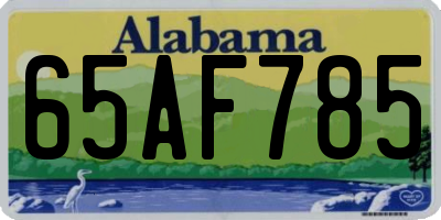 AL license plate 65AF785