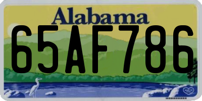 AL license plate 65AF786