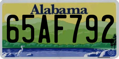 AL license plate 65AF792