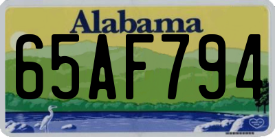 AL license plate 65AF794