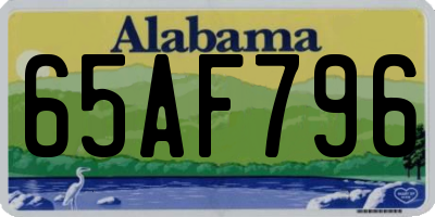 AL license plate 65AF796