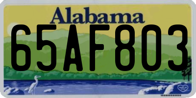 AL license plate 65AF803