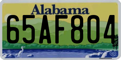 AL license plate 65AF804