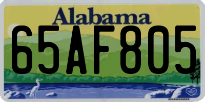AL license plate 65AF805
