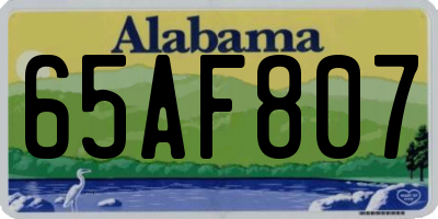 AL license plate 65AF807