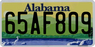 AL license plate 65AF809