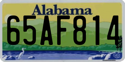 AL license plate 65AF814