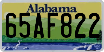 AL license plate 65AF822
