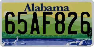 AL license plate 65AF826